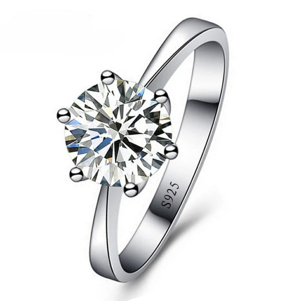 Shiny CZ Stone 925 Silver Ring